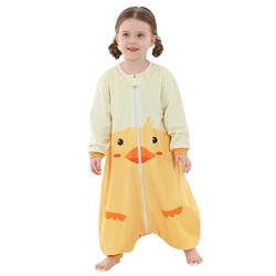 Kids' Halloween Owl Sleep Sack - Wearable Blanket with Long Sleeves, Cartoon Design - 3 - 5 Years (A Yellow Duck)