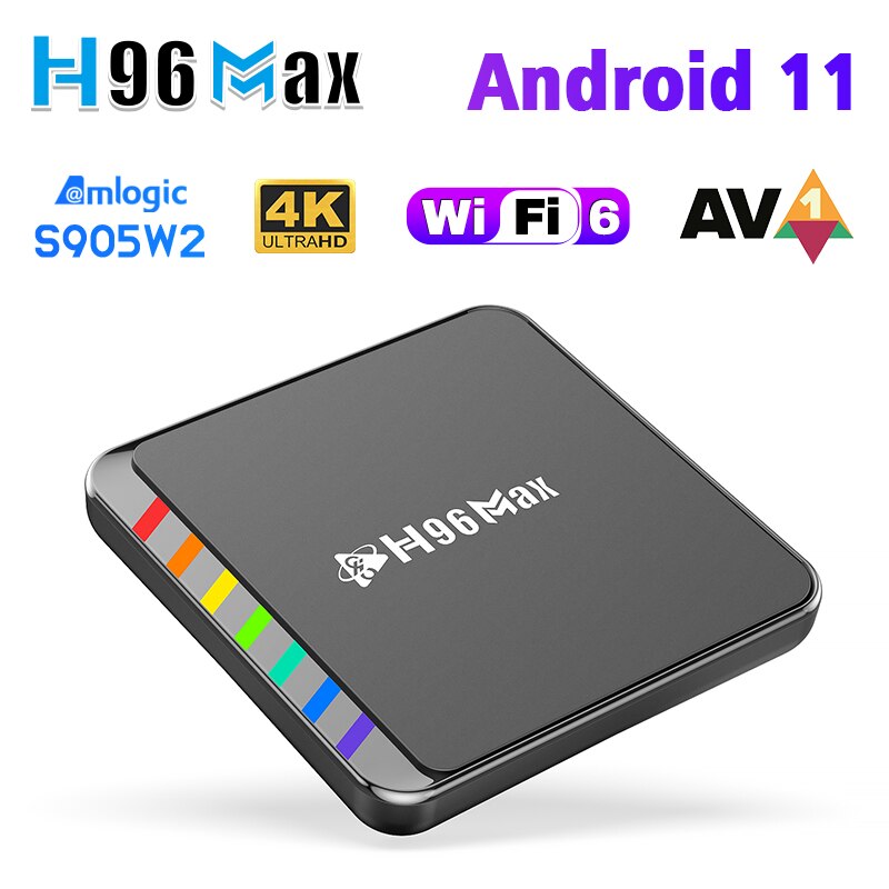 Smart TV Box Android 11 S905W2 4GB 32GB 64GB AV1 Quad Core WIFI6 4K H96 Max W2 Set Top Box Media Player TV Box