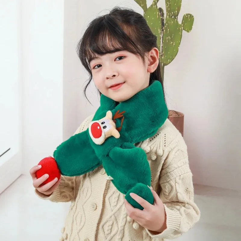 Soft Plush Deer Scarf for Kids Winter Accessory