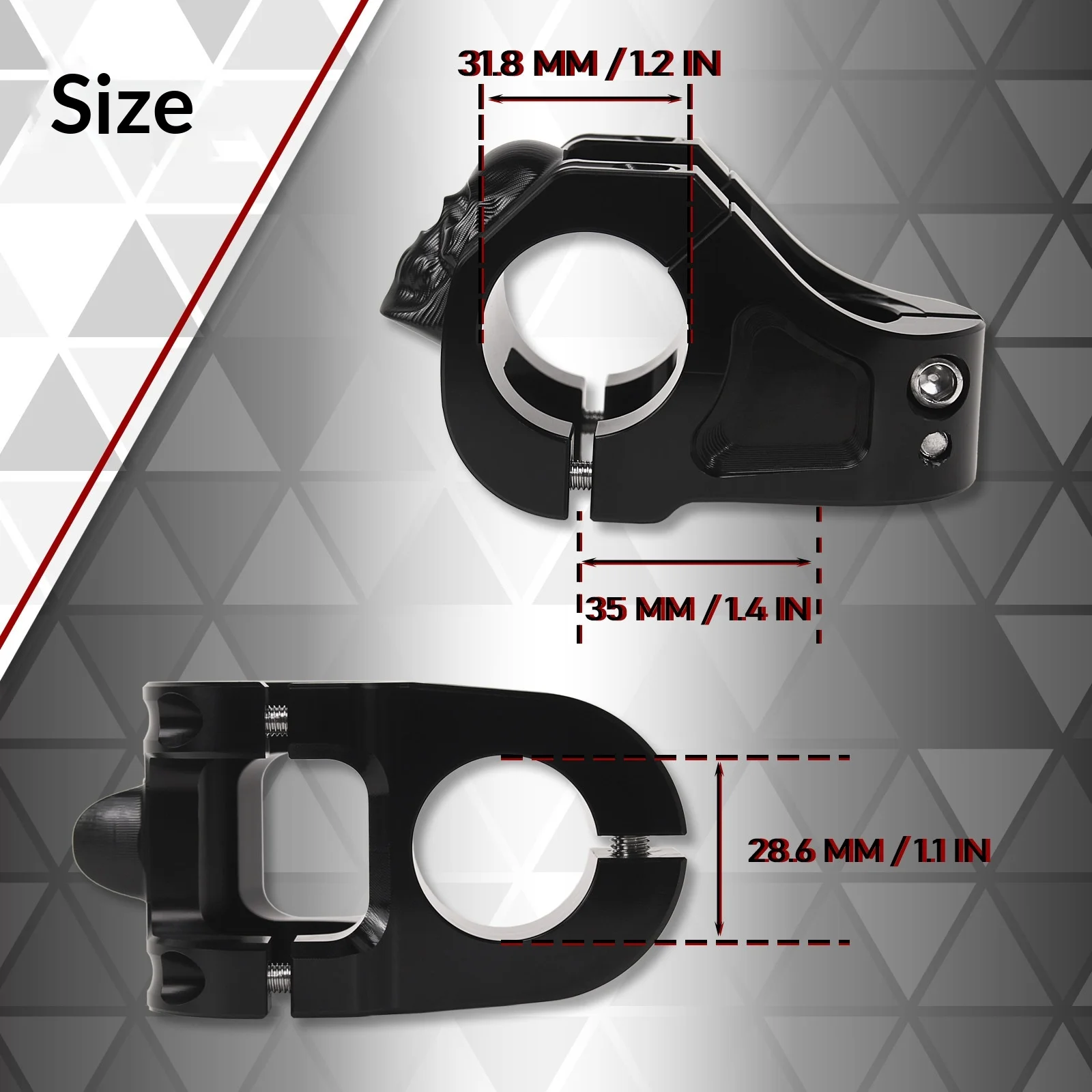 벅클로스 산악자전거 스템 CNC 알루미늄 합금 해골 디자인 31.8mm 고강도 아노다이징 방수 방청 다운힐 자전거용