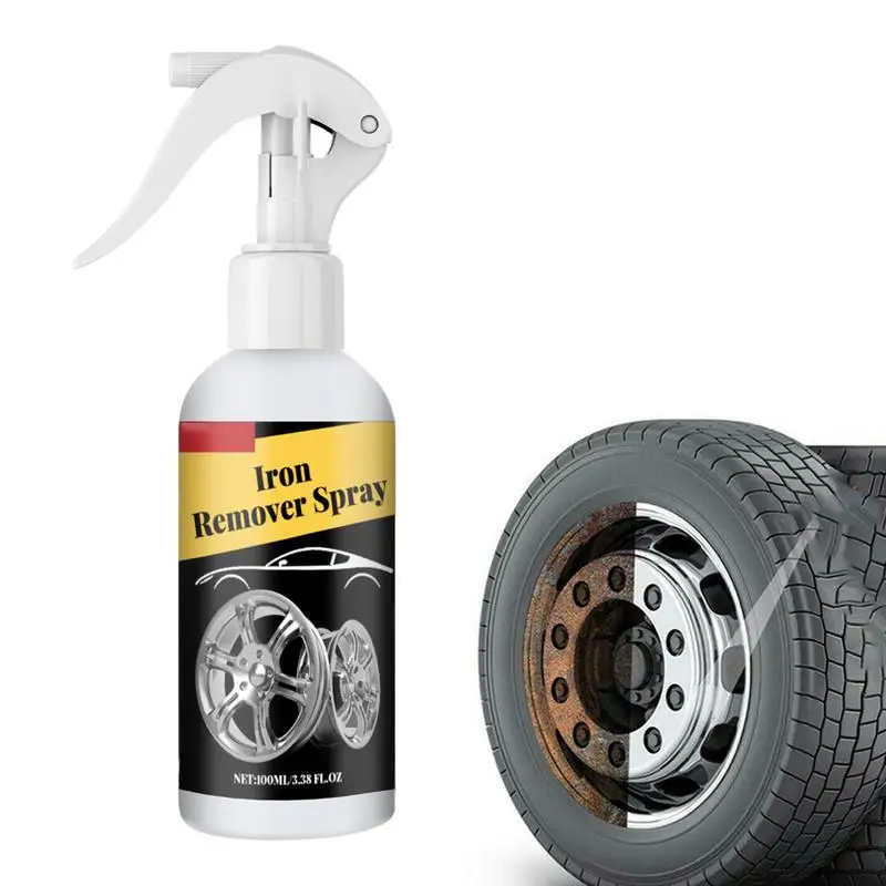 Spray Per La Rimozione Della Ruggine Del Freno Dell'Auto 3.38 Floz Iron Remover Car Detailing Iron Decontaminante Antiruggine Per Auto Chrome