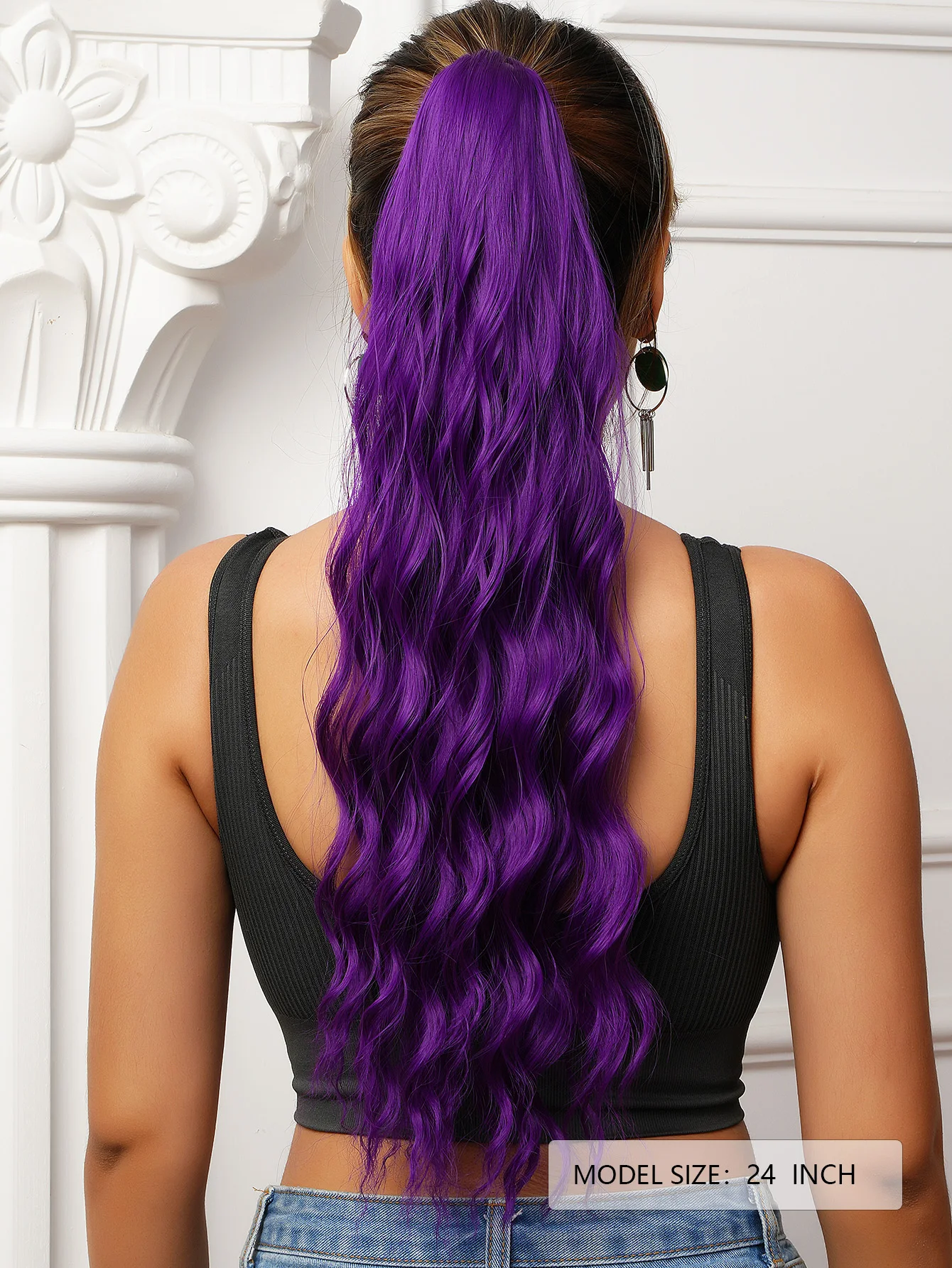 Clip in Ponytail Hair Extension Synthetic Hairpieces 24 Inch For Women