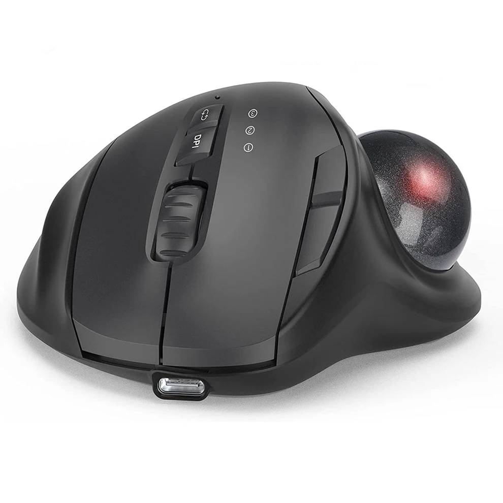Rato sem Fio do Trackball de Bluetooth 2.4g Rgb Ratos Rollerball Recarregável Ergonômico com Dpi Ajustável - Imagem 2