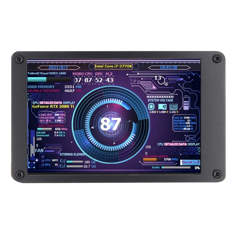 AIDA64 ǻ LCD ȭ ̴ ITX ̽ 3.5 ġ IPS TYPE-C  ȭ CPU GPU RAM HDD