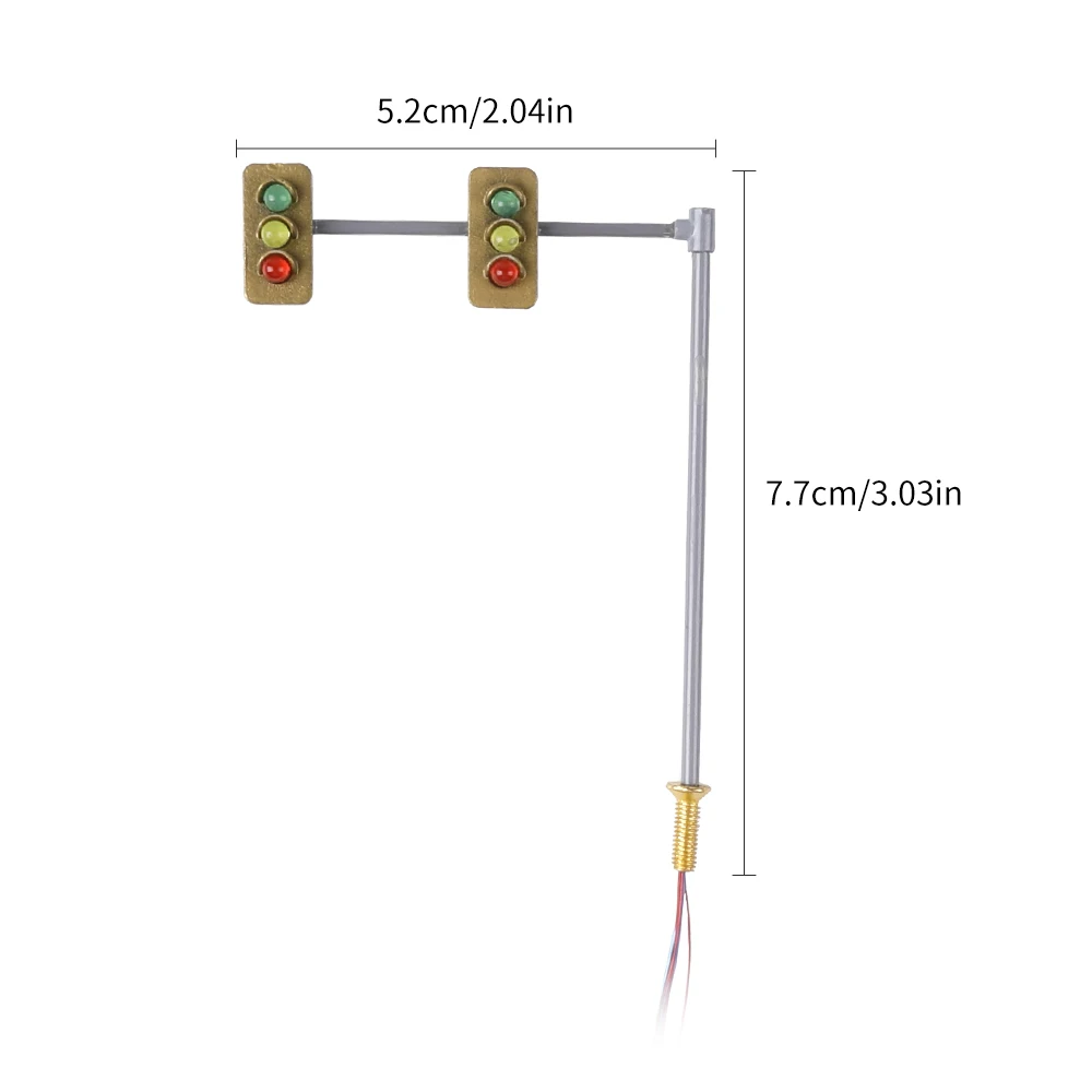 1/2pcs 교통 신호등 N 스케일 횡단보도 모델 LED 보행자 거리 신호등 램프 철도 및 기차 레이아웃 액세서리