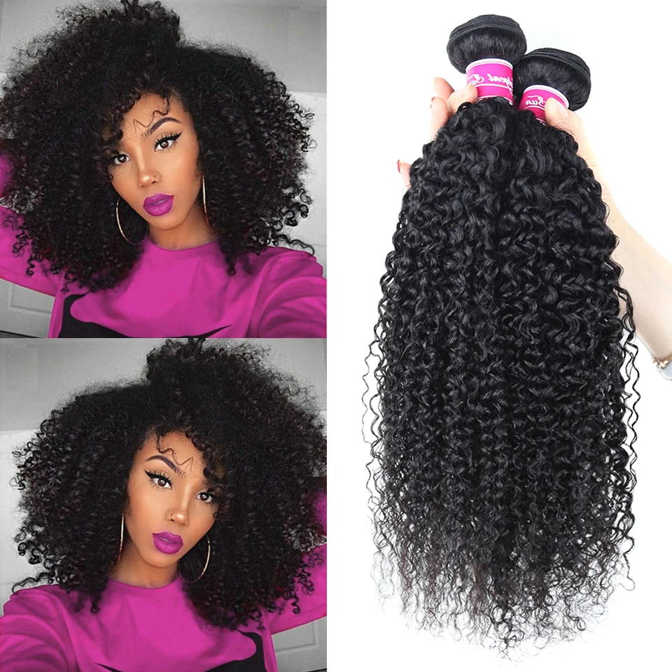 Brazilian Kinky Curly Hair 100% Human Hair Weave 8-28 Inch Hair Extension 1/3/4 Bundles Dear For Black Women Wholesale On Sale