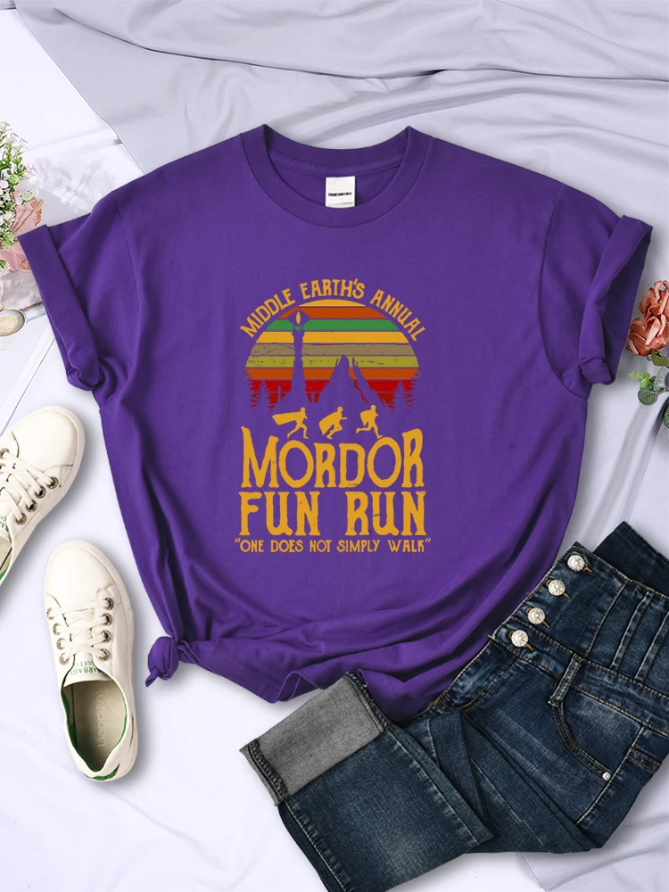 

Middle Earth'S Annual Mordor Fun Run Female T Shirt Summer Street Hip Hop Crop Top Korean Vintage Tee Tops Fashion Casual Tshirt