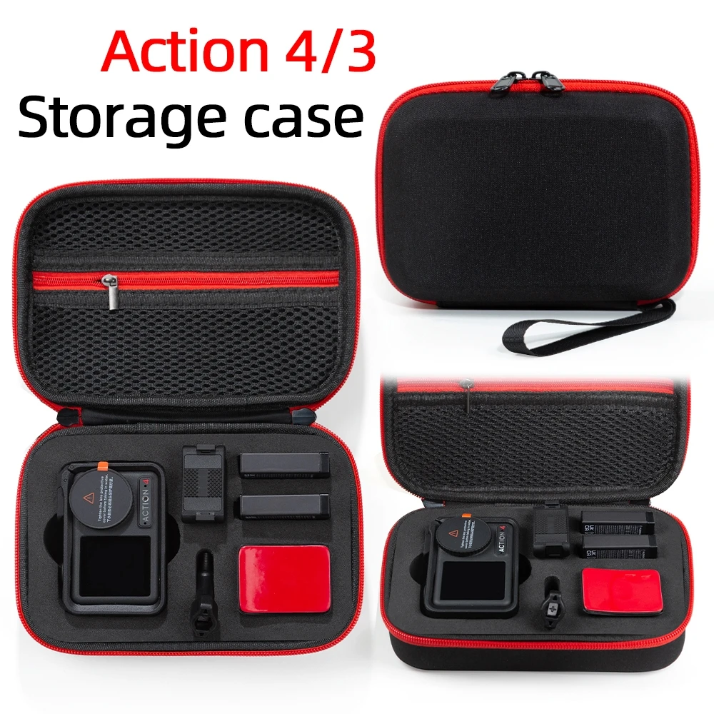 

for DJI Action 4 Sports Camera Organizer Bag for Action 3 Camera Accessories Mini Storage Case Black