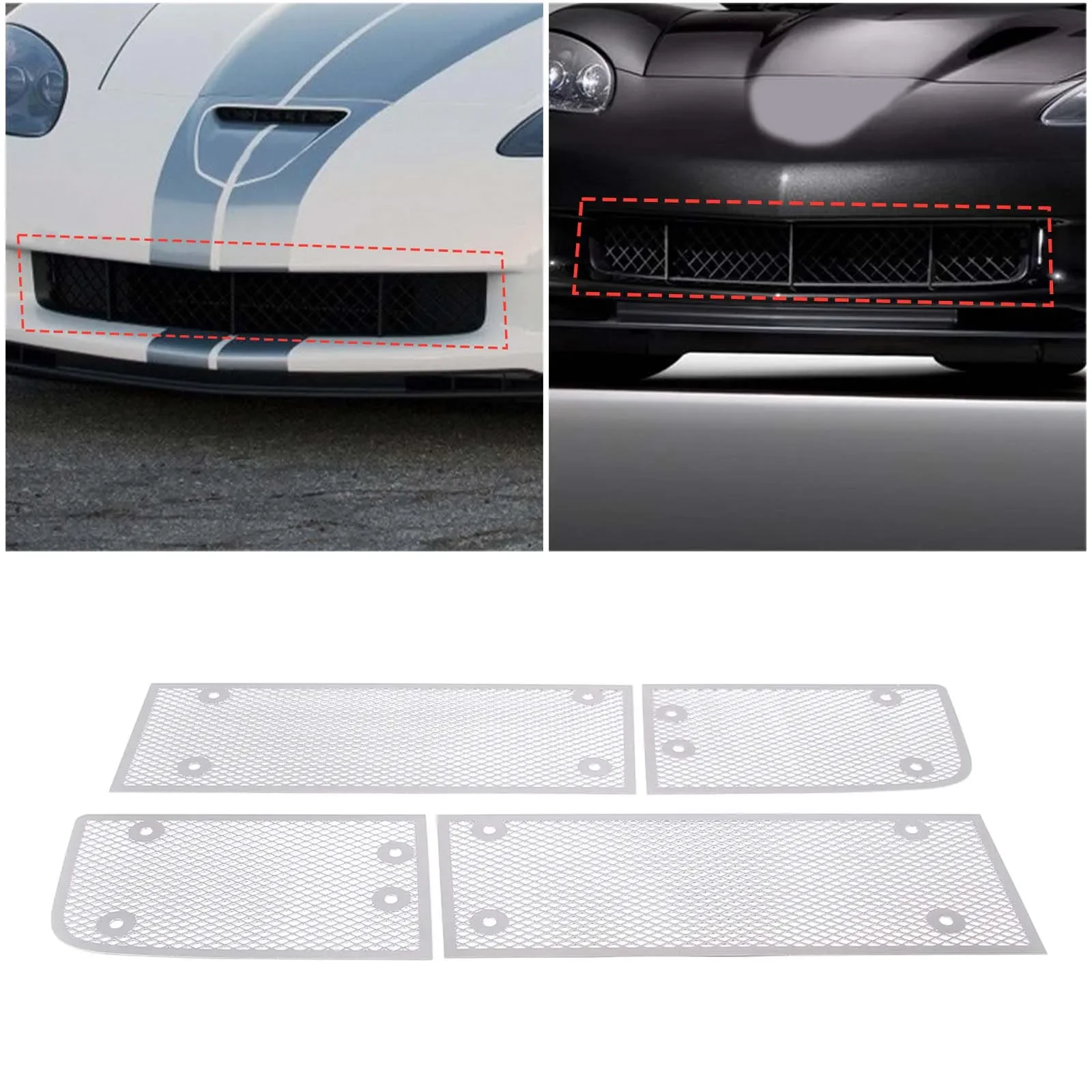 C6 Stainless Steel Diamond Laser Mesh Front Grille (05-13 C6)