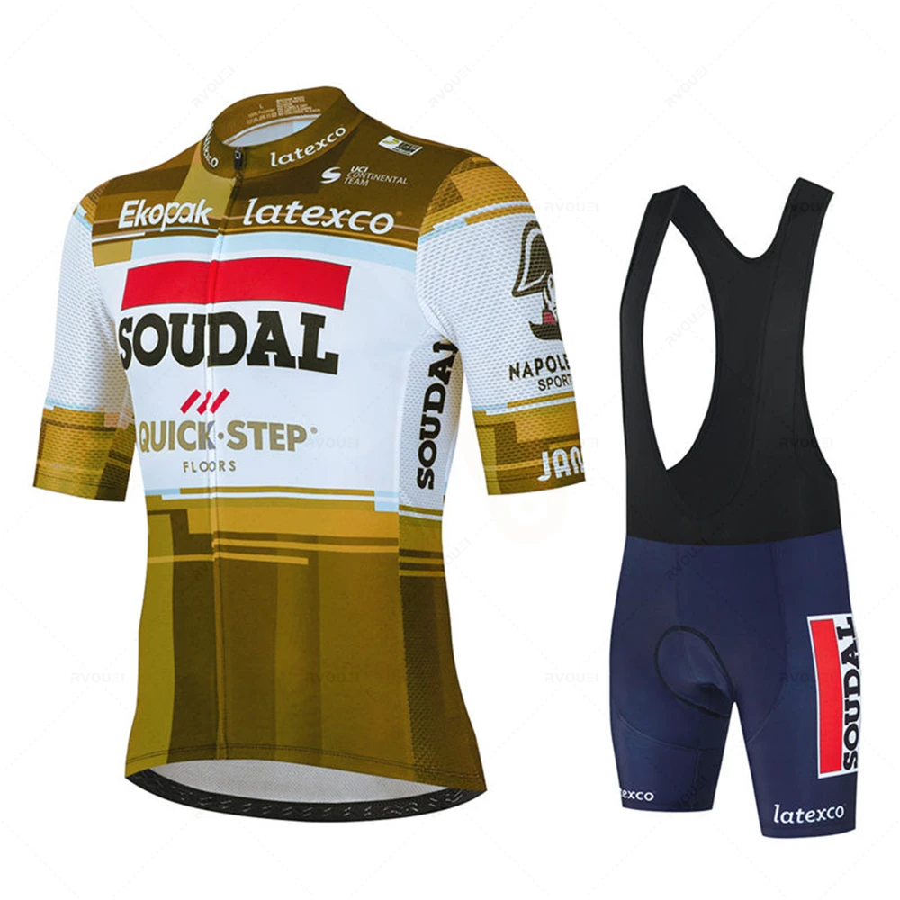 Soudal Quick Step Fluorescent Green Cycling Jersey Kit Bicycle Men Bike Bib Shorts Clothes Maillot Sets Clothing Ropa Ciclismo cycling jersey cycling shirt cycling suit cycling jersey set