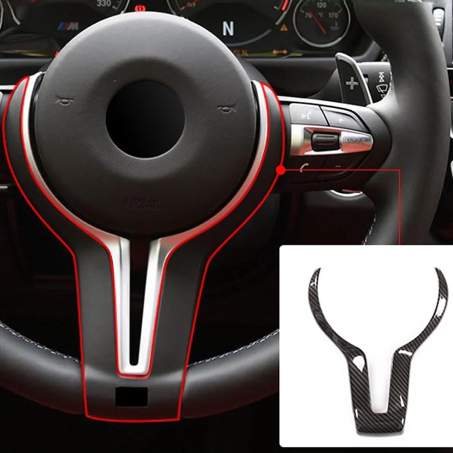 

Carbon Fiber Car Steering Wheel Panel Decoration Cover Trim Moulding Sticker For BMW F06 F12 F13 F10 F20 F22 F30 X5 X6 F32 F34