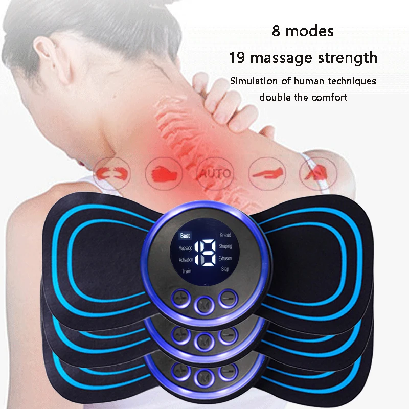 Electric Smart Neck Massager Vibration Pulse Cervical Device USB  Rechargeable Heating Voice Neck Back Massage Pain Relief Relax - AliExpress