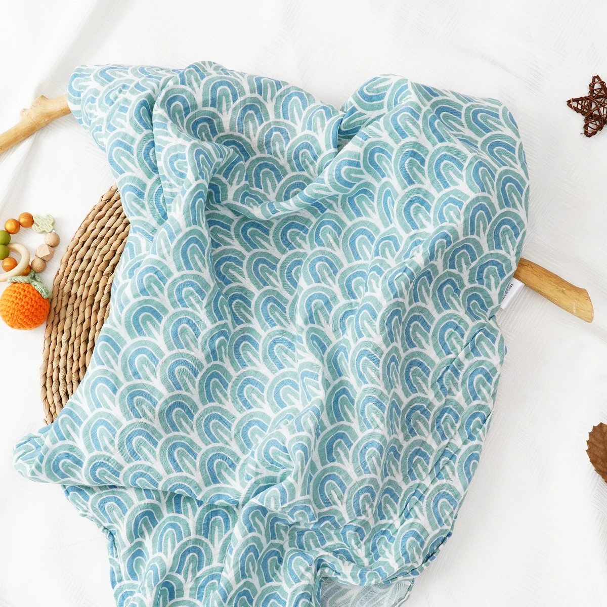 HappyFlute One Piece Fahion Print Muslin Cotton Fiber Baby Swaddle Newborn Blanket Baby Infant Wrap 120x110cm 6