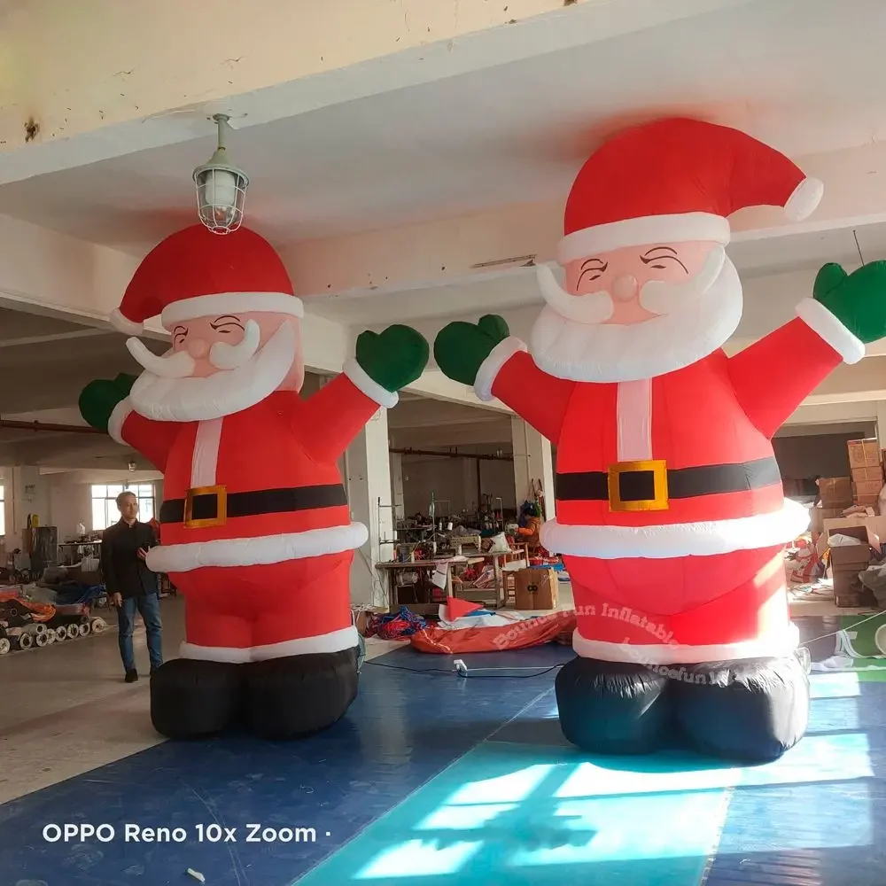 Smiley Giant Inflatable Santa Claus Outdoor Christmas Decoration Inflatables Lighted Santa Blow Up Yard Lawn Xmas Holiday Party 5