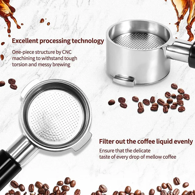 Ears 51Mm Bottomless Portafilter Parts With Filter Basket For