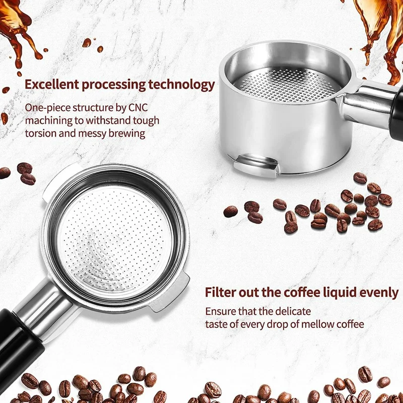 Ears 51Mm Bottomless Portafilter Parts With Filter Basket For