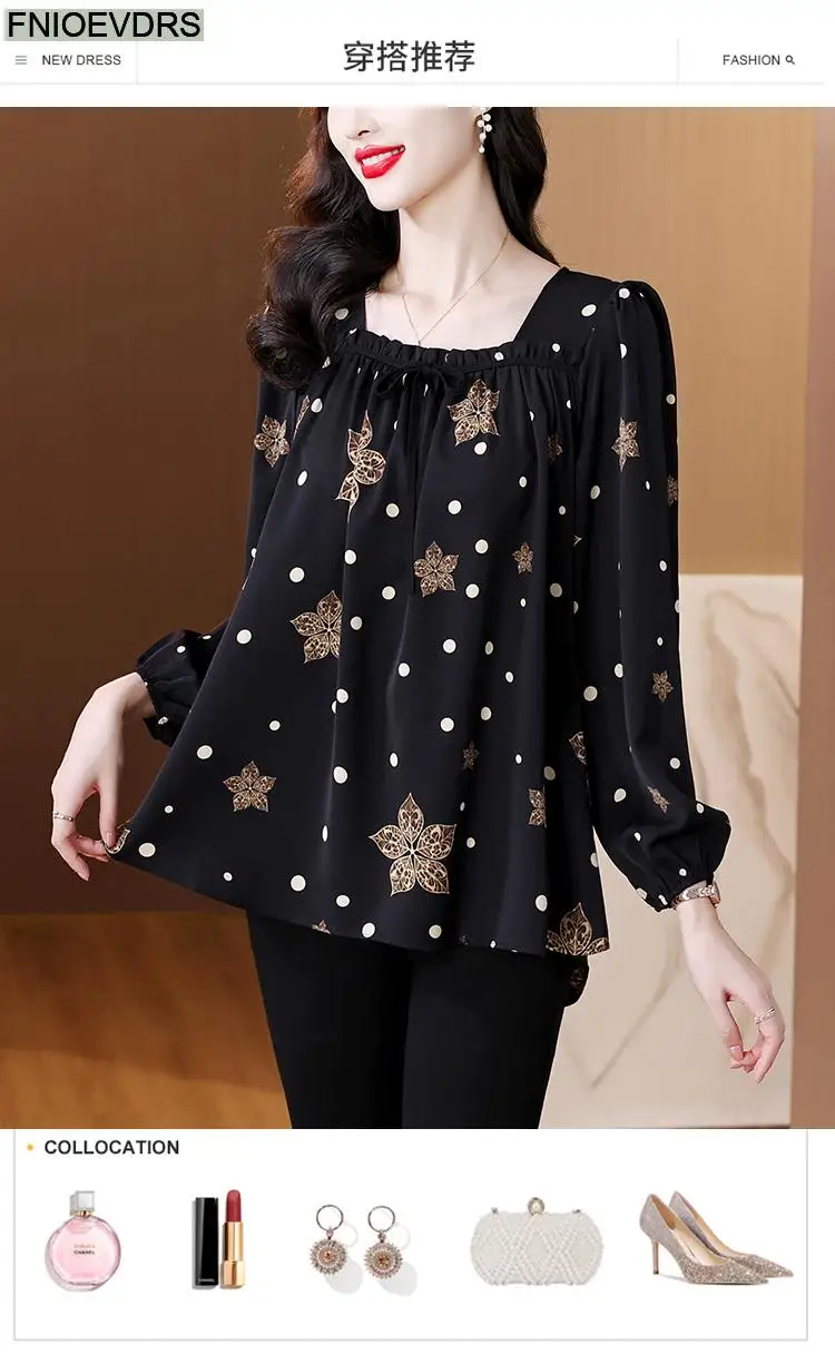 Loose Clothes Women 2024 Autumn Elegant Office Lady Button Shirts Casual Retro Vintage Ruffles Tunic Peplum Belly Tops Blouses