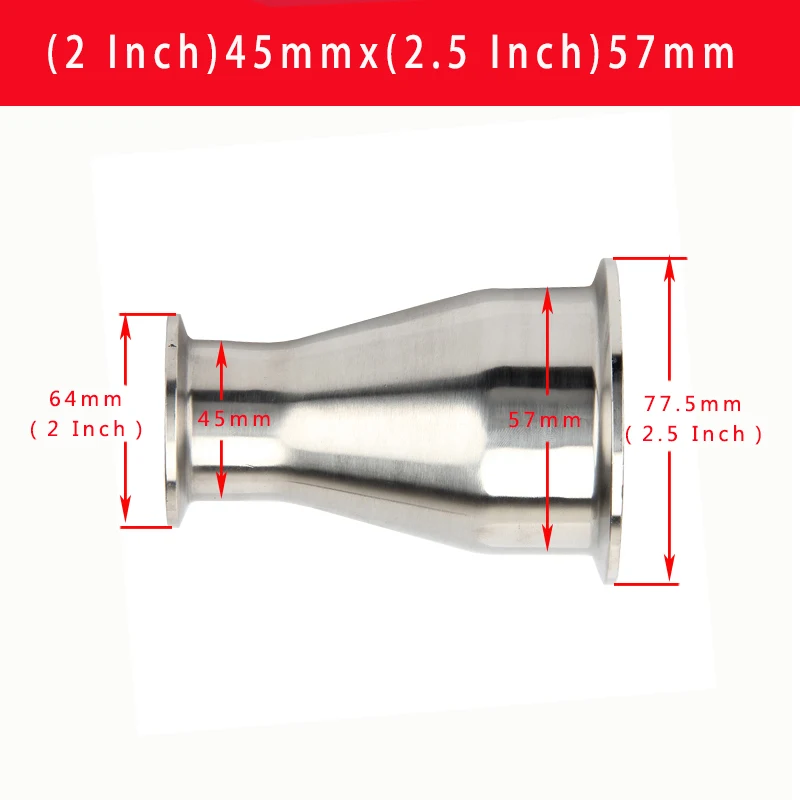 304 aço inoxidável tubo redutor, Tri Clamp,