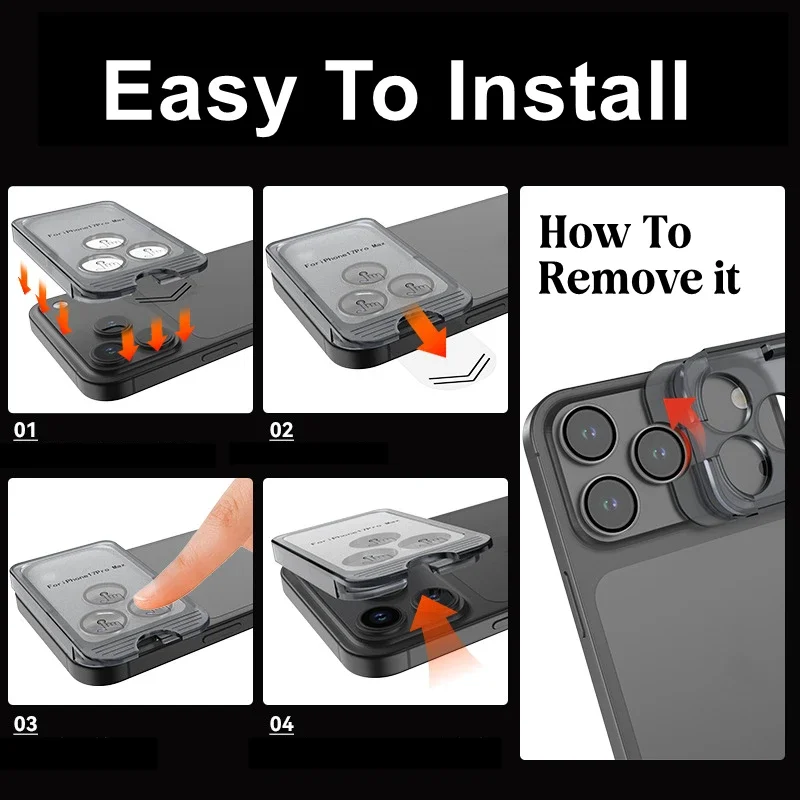 AR Clear Lens Cover | Dust-Free Removable Camera Protector with Tempered Glass Film | Easy Install