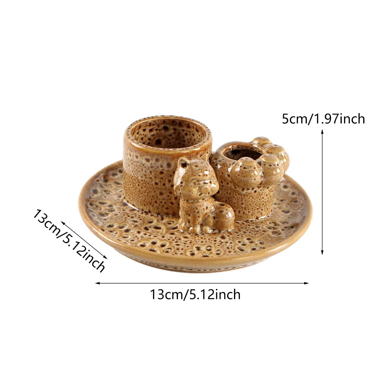 Ciotola Porta Incenso In Ceramica 4 In 1 Rossa – Per Palo Santo, Salvia, Bastoncini E Candele – Ideale Per Yoga E Meditazione