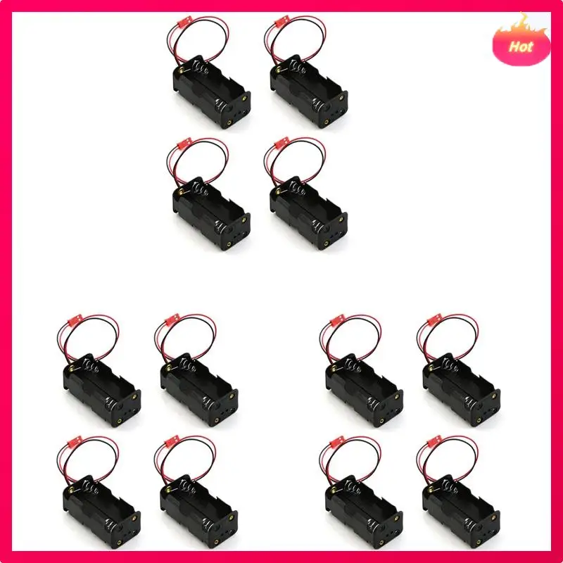 AYHF 12Pack 6V 4XAA Battery Container Case Holder Pack Box JST Plug Receiver For HSP Redcat 1/8 1/10 RC Nitro Power Car Truck