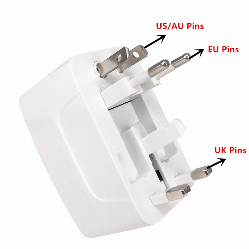 Description Picture 4 of itemTravel Adapter Socket 2USB Portable Copper Core 10A  All in 1 Universal European International Electric Converter Plug Adaptor