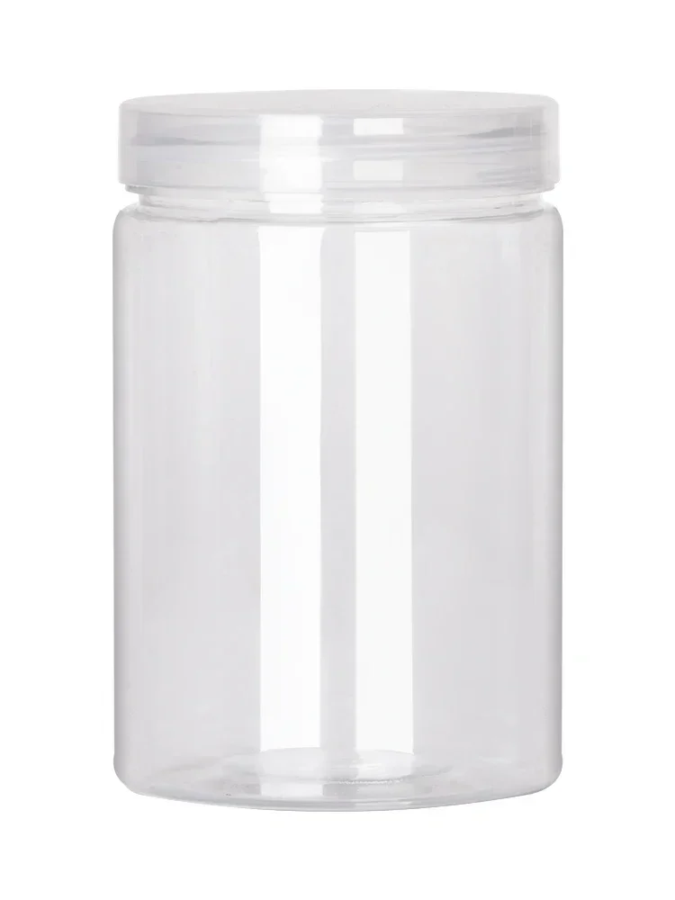 10pcs Aluminum Silver Lid Sealed Jar Food Grade Transparent PET Empty Plastic Bottle Snack Candy Biscuit Storage Packing Bucket 6