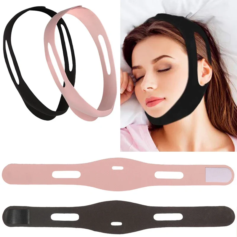 1pc Anti Snore Stop Snoring Chin Strap Belt Anti Apnea Jaw Solution Support Woman Man Health Sleeping Personal Health Care Tools