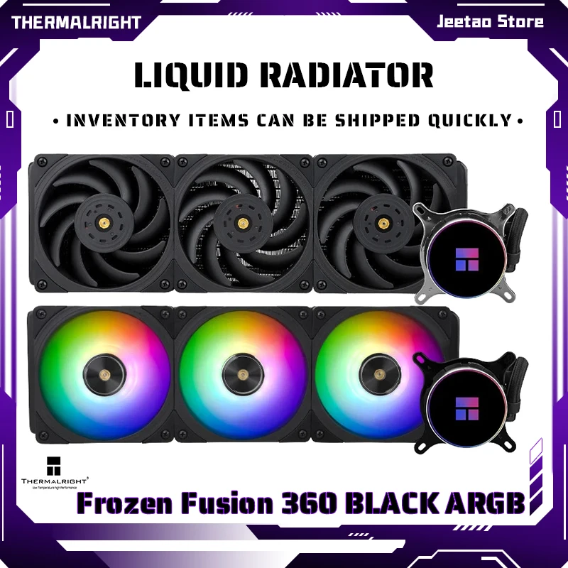 Thermalright Frozen Fusion 360 Black Argb Cpu Water Cooler Computer Case Radiatore Liquido Integrato Per 1700 1200 115X Am4 Am5