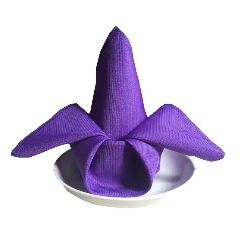 10 vnt. Stalo servetėlių audinys 48x48 cm paprastas poliesteris, skirtas vestuvėms, vienspalvių gėlių restorano puošmena raukšlė