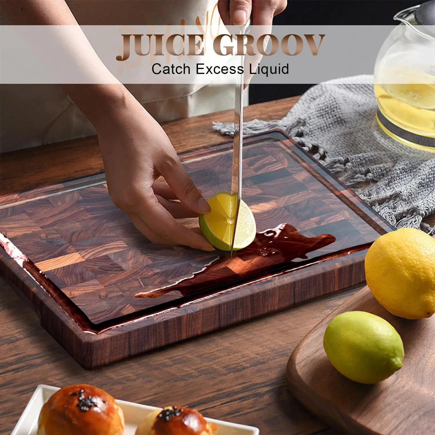 Black walnut cutting board Whole wood cutting board Household steak fruit Solid wood