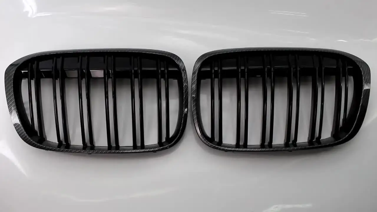 Griglie Per Griglia A Rene Paraurti Anteriore Nero Lucido Per BMW X1 F48 F49 2016 2017 2018 2019 2020 Xdrive Double Line M Style