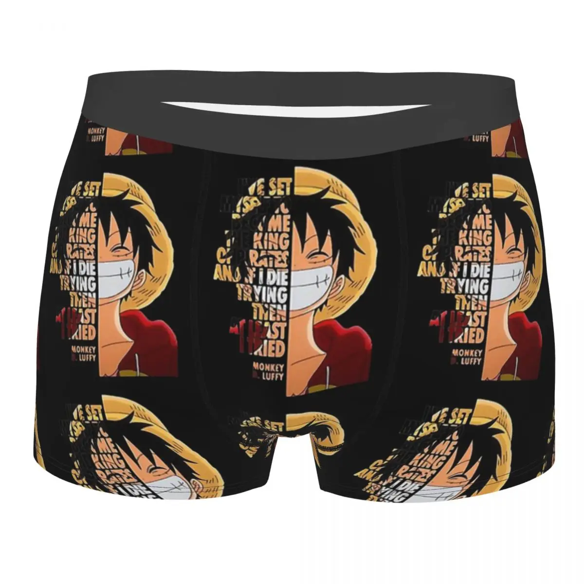 

Monkey D Luffy Quotes Poster Man's Printed Boxer Briefs Underwear Luffy Highly Breathable High Quality Gift Idea