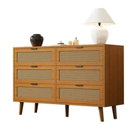 KOMHTOM chest of drawers with 6 Drawers Sideboard Wood Drawer
