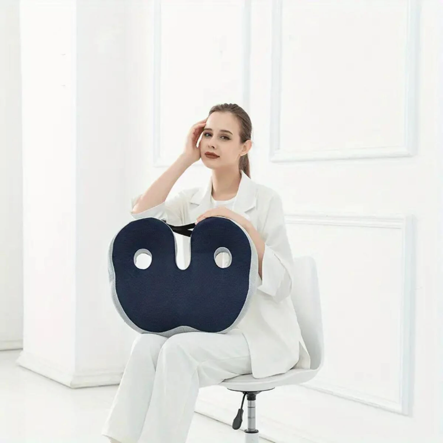 1 Piece Memory Foam Seat Cushion To Reduce Chair Office Fatigue On Hips, Lower Back, Back Of Legs, Ischial Tuberosities 5