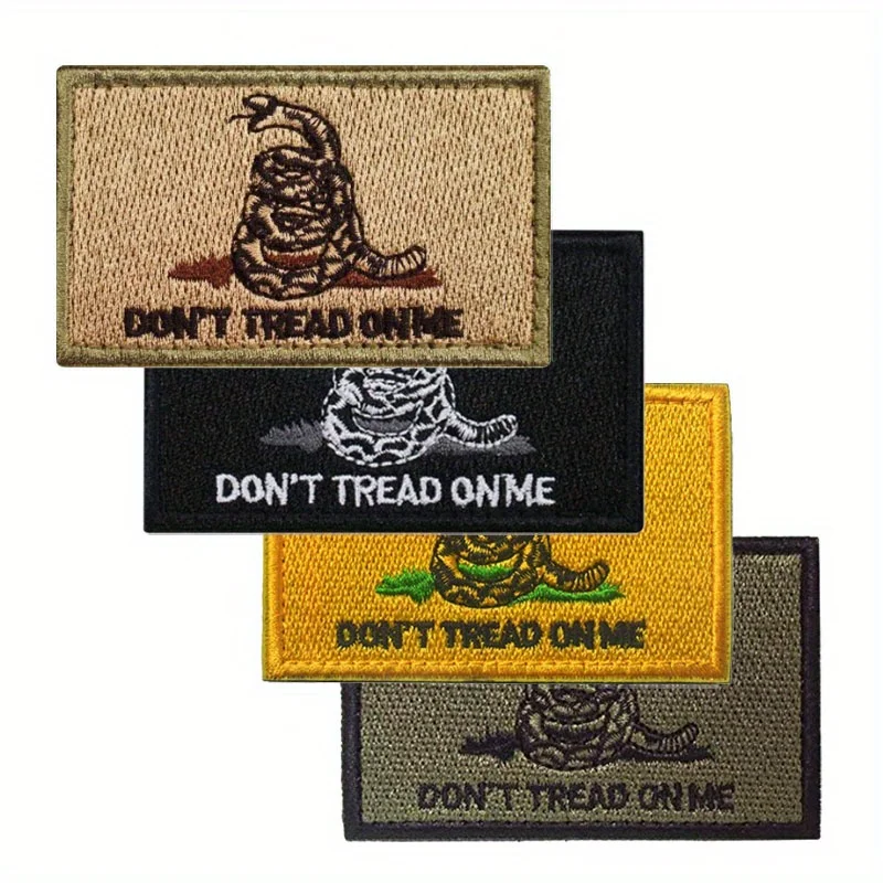Toppa Ricamata Tattica "Gadsden Flag - Don't Tread On Me" – 7,5x5 Cm Con Velcro, Ideale Per Equipaggiamento Militare