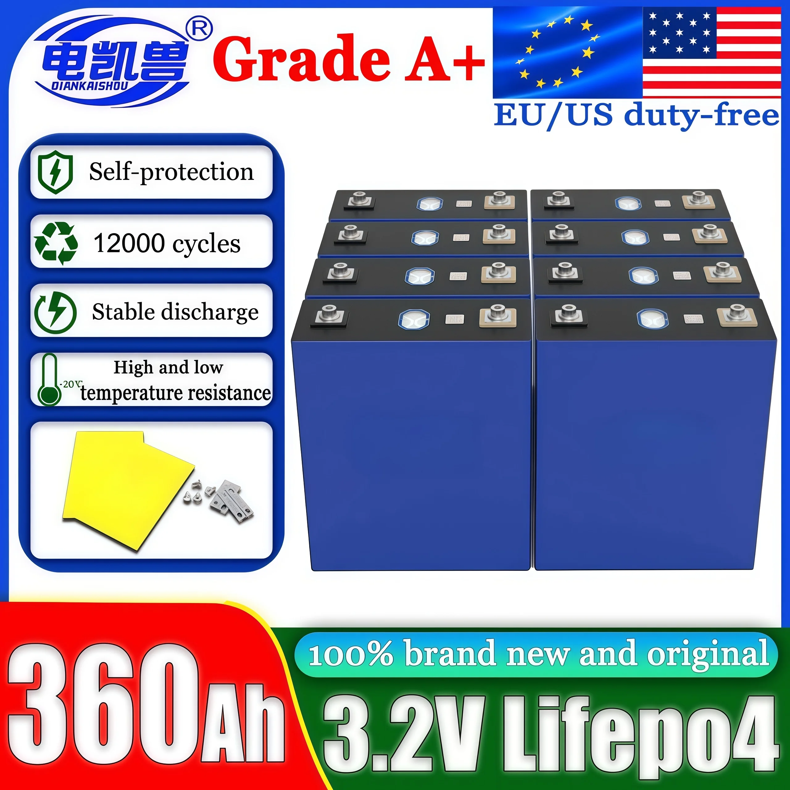 GradeA360ah3.2v12000CyclesLiFePO4BatteryBrandNewforCampingRVBoatYachtGolfCartsForkliftSolarCells12V24V48V-AliExpress44