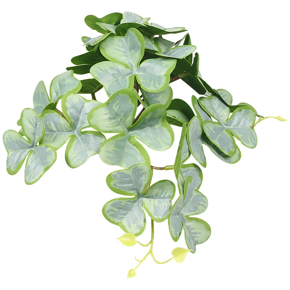 

St. Patricks Day Decorations Artificial Four Leaf Flower Picks Simulated Green Plants Artificial Shamrock Branch Lifelike