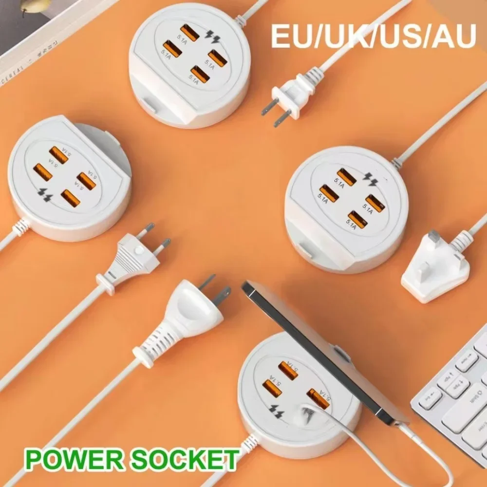 USB Charger With Mobile Phone Bracket Type C Quick Charging Socket Home Electronics For iPhone Xiaomi Huawei Phone Power Strip