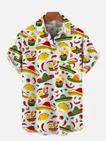 Men's Shirt Mexican Party Creative 3D Printed Tops Summer New Hawaiian Casual Loose No pockets Short Sleeve Shirt 1