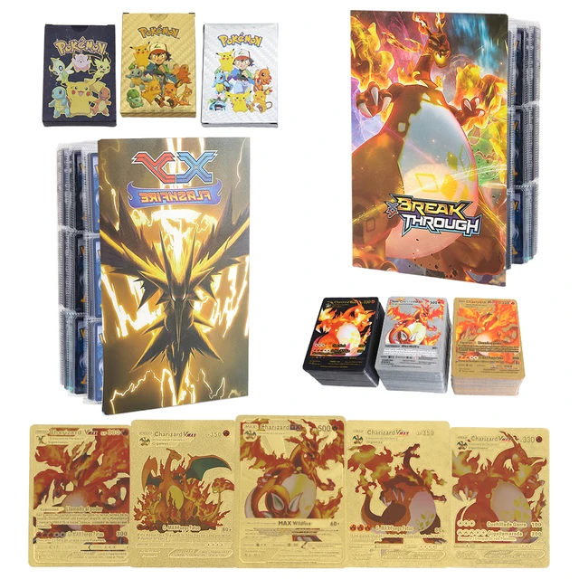 Grand Album de Cartes Pokémon avec 9 Pochettes en Métal localité, Argent,  Noir, Espagnol, Anglais, Français, Classeur, 432 Pièces - AliExpress