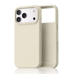 Ultra Slim Liquid Silicone Shockproof Phone Case - Premium Protection Cover - iPhone 18 Pro Max (Antique White)