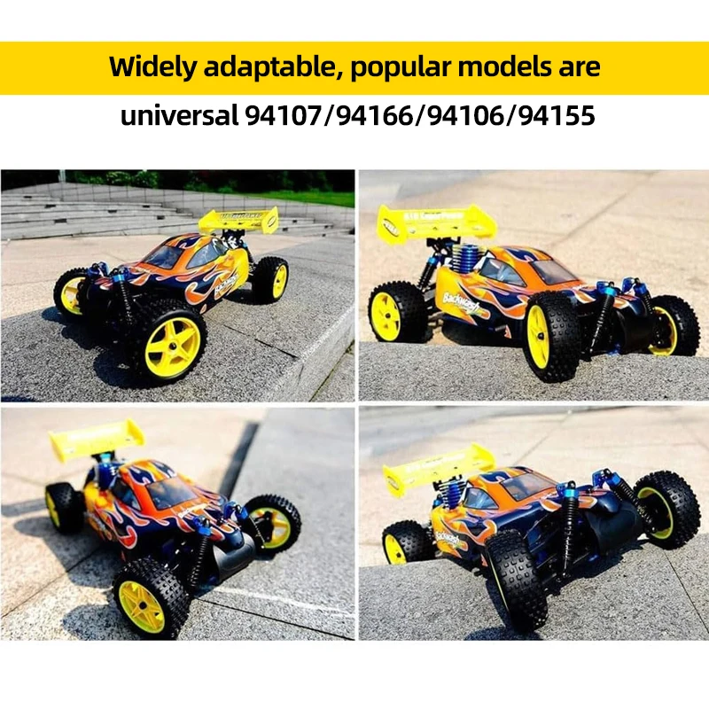 Voiture RC 4x4 tout terrain 2.4GHz jaune sur un fond de piste de course