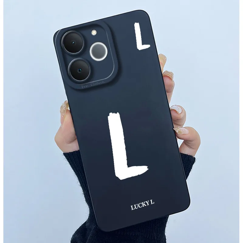 Cute Initial Letters Shockproof Soft Silicone Phone Case Cover Bumper