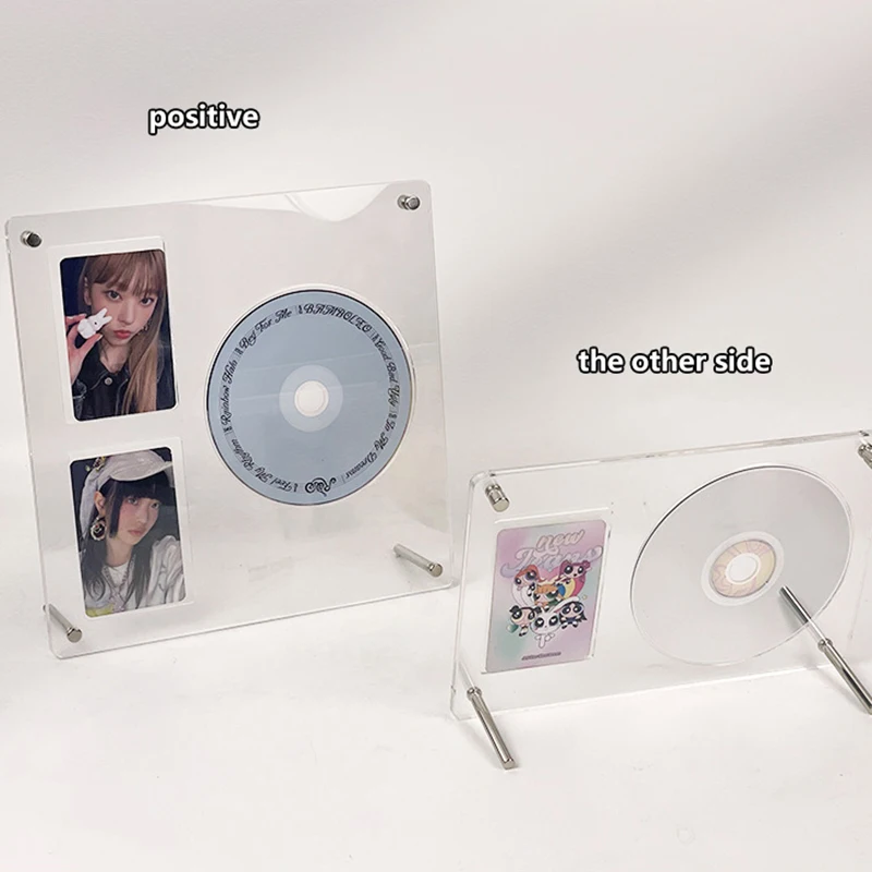 1PC Record Display Rack CD Picture Display Stand Card Holder Transparent Acrylic Photo Frame Household Album Bedroom Album Racks 5