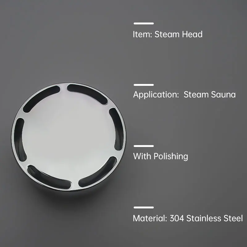 Vagsure Stainless Steel Polished Steam Outlet Steam Generator Nozzle Steam Head for Bathroom Sauna Shower Round Diameter 7cm