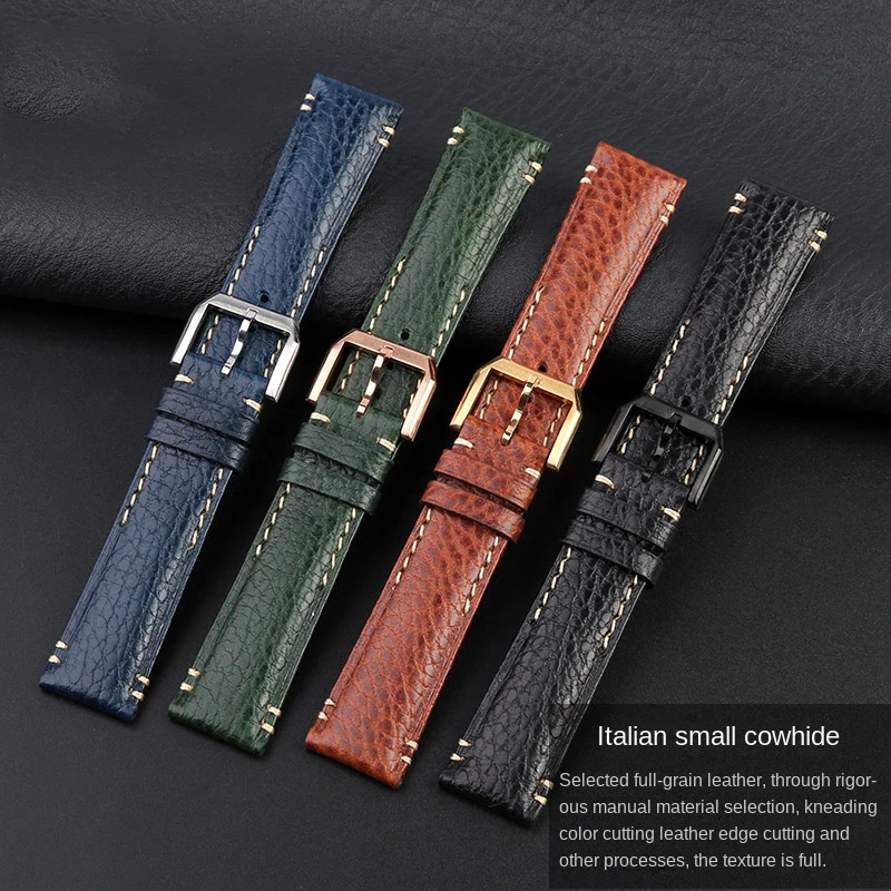 Per Iwc Pilot Mark Rolex Longines L2 L3 L4 Cinturino In Pelle Italiana 20Mm 21Mm 22Mm Cinturino In Morbida Grana Litchi Cinturino Da Uomo
