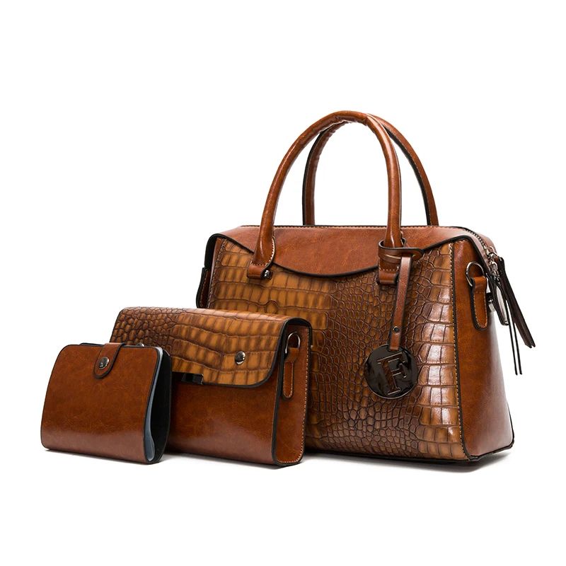 

Large Capacity Women Pu Leather Handbags High Quality Ladies 3 Pieces Set Shoulder Messenger Bags Casual New Tote Crossbody Bag