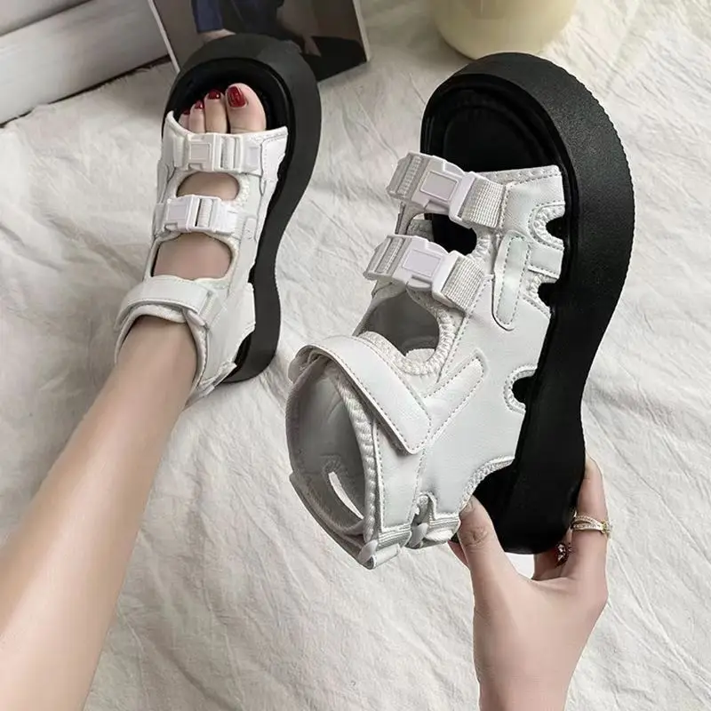 

Women Sandals Lady Platform Shoes Summer New Hollow Open Toe Fashion Casual Sandals Female Designer Flat Comfortable Roman Shoes