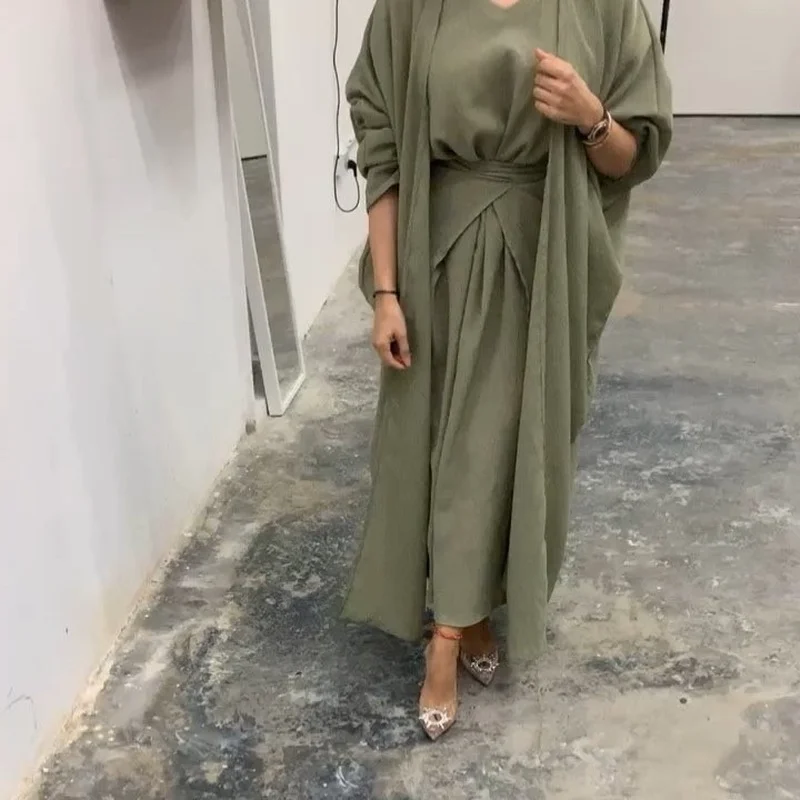 2023 Islam Abayat Ramadan Abaya Femme Muslim Dress Ropa De Mujer Envio Gratis Vestido Solid Color Abayas for Women Dubai Turkey